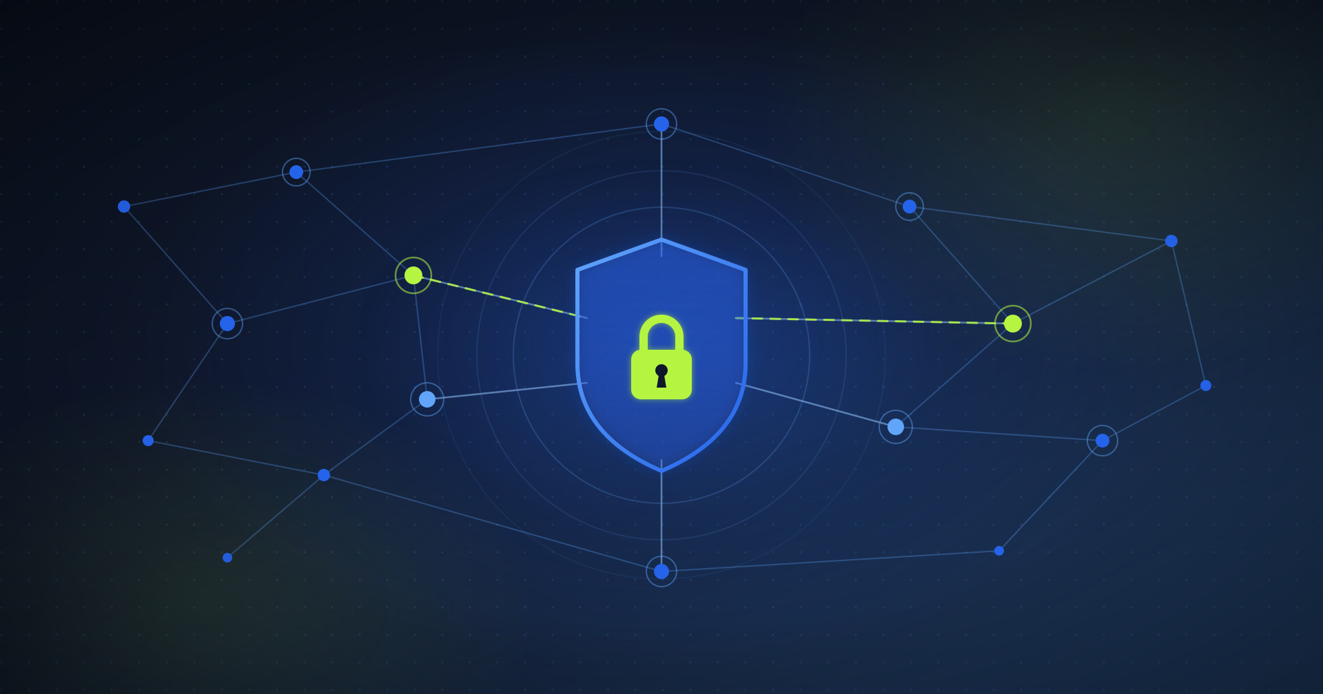 Nodi di una rete aziendale collegati a uno scudo con lucchetto: il modello Zero Trust sostituisce il perimetro della VPN